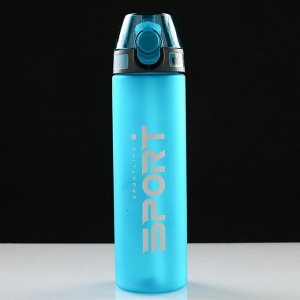 Бутылка для воды 700 мл, Sportlife, с поильником, крышка на кнопке, 7х26 см, цвет микс
