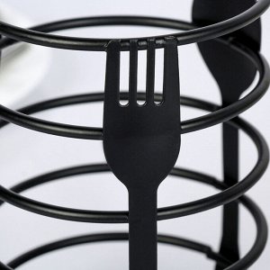 Сушилка для столовых приборов Доляна, 11x11x16 см, цвет чёрный