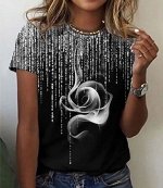 Футболка с круглым вырезом и принтом, как на фото