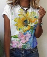 Футболка с круглым вырезом и принтом, как на фото