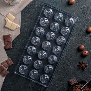 Форма для шоколада и конфет KONFINETTA «Роза», 21 ячейка, цвет прозрачный