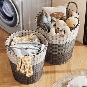Корзина для белья плетеная с ручками