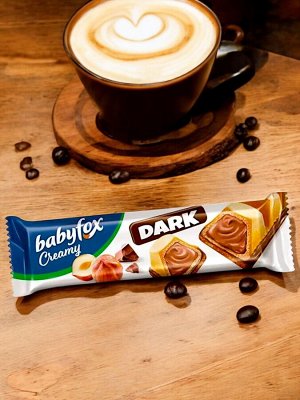 Вафельный батончик с шоколадно-ореховой начинкой.  «BabyFox» Creamy Dark, 18,2 г