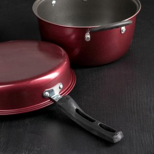 Набор посуды «Мистэри», 3 предмета: сковорода wok 31х9, кастрюля 2,5 л, сковорода 23, индукция