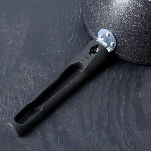 Кастрюля, 1,5 л, съёмная ручка, стеклянная крышка, антипригарное покрытие, цвет чёрный