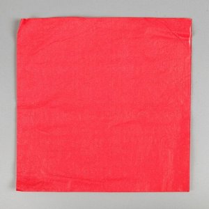 Салфетки бумажные, однотонные, выбит рисунок, набор 20 шт., цвет красный, 33х33 см