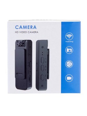 Видеокамера нагрудная CAM-16, 1920х1080, Full HD 1080 p, 2 Мп, Wi-Fi, Bluetooth, микрофон, чёрная