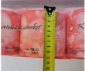 Туалетная бумага Kaineko AROMA, Весенние цветы. 3-х слойная с втулкой, 10 рулонов в индивидуальной упаковке, Рулон- 40метров, лист 100*140мм. Японский бренд, изготовлено в Китае.