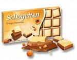 Шоколад Schogetten Шоколад Trilogia Noisettes / Шогеттен белый с грильяжем и фундуком 100 гр