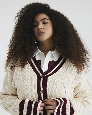 Кардиган с кремовой отделкой Cricket Cable Knit