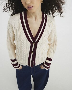 Кардиган с кремовой отделкой Cricket Cable Knit