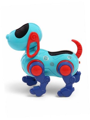 Робот-собака IQ DOG, световые и звуковые эффекты, русские песенки, работает от батареек, цвет голубой