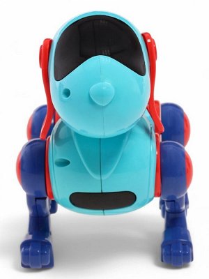 Робот-собака IQ DOG, световые и звуковые эффекты, русские песенки, работает от батареек, цвет голубой