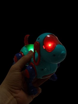 Робот-собака IQ DOG, световые и звуковые эффекты, русские песенки, работает от батареек, цвет голубой