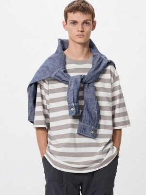 UNIQLO Футболка мужская оверсайз, серый