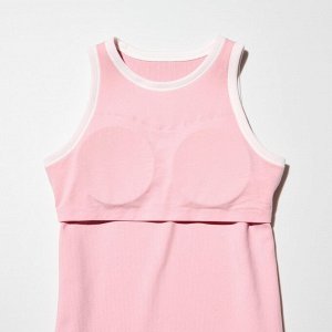 UNIQLO - маечка в рубчик с чашечками - 11 PINK