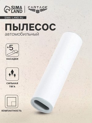 Пылесос автомобильный CARTAGE, 5 насадок, 120 Вт, 12 В, белый