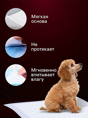 Пеленки угольные для животных шестислойные гелевые, 60 х 45 см, (в наборе 5 шт)