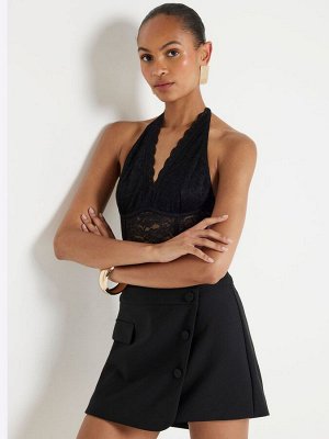 Черный - Боди River Island с бретелькой через шею из кружева