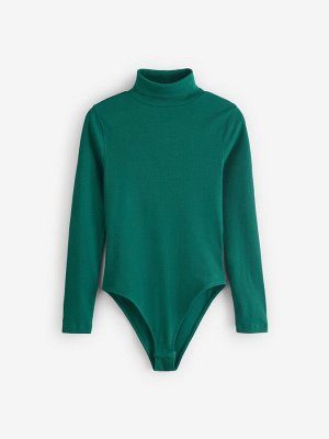 Forest Green - Боди с длинными рукавами и воротником-стойкой