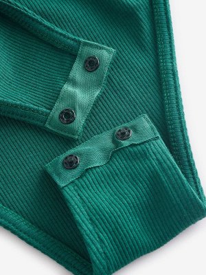 Forest Green - Боди с длинными рукавами и воротником-стойкой