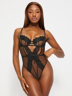 Ann Summers Незаменимый цветочный гипюровый боди без подкладки