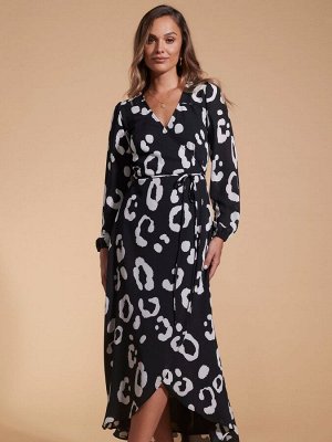 Платье макси Джаггер с однотонным леопардовым принтом большого размера - Dancing Leopard