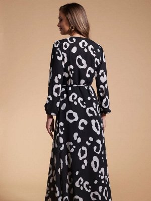 Платье макси Джаггер с однотонным леопардовым принтом большого размера - Dancing Leopard