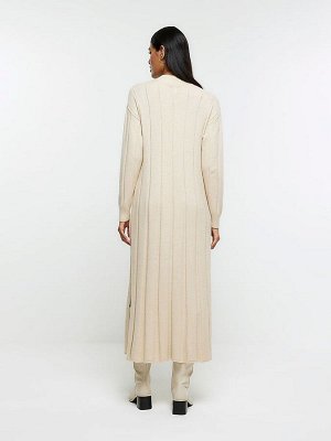 Бежевый - River Island трикотажное макси-платье с высоким воротом