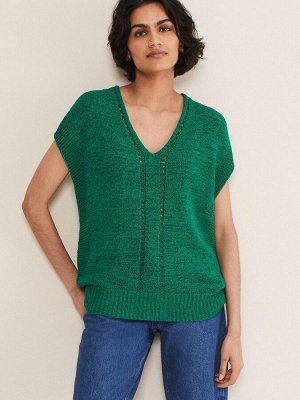 Phase Eight Green Alana джемпер с короткими рукавами и тесьмой