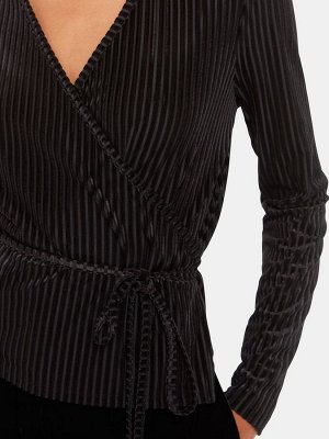 Черный кардиган Whistles Velvet Stripe Wrap