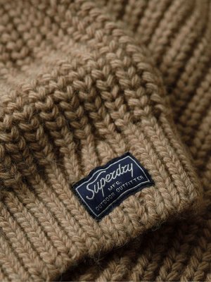 Мягкий бежевый меланж - кардиган Superdry Slochy Stitch Roll Neck Knit