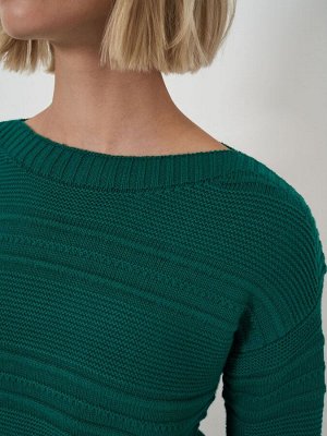 Зеленый темный - Crew Clothing Tali Bow Neck Knit Джемпер