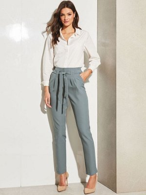 Стальной синий - зауженные брюки Lipsy Tailored с поясом