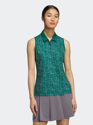 Рубашка поло без рукавов adidas Golf Green Printed