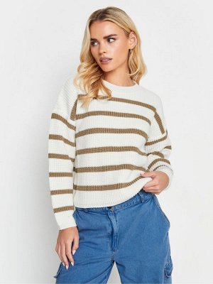 Кремовый - Джемпер PixieGirl Petite Stripe с круглым вырезом