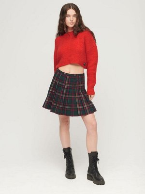 Красный - винтажный текстурированный трикотажный джемпер Superdry Crop