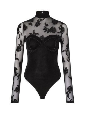 Боди Ann Summers Midnight Rose Velvet с цветочным принтом