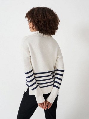 Джемпер в полоску с воротником Crew Clothing