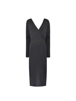 Платье Ro&Zo Rib Knit Wrap черного цвета