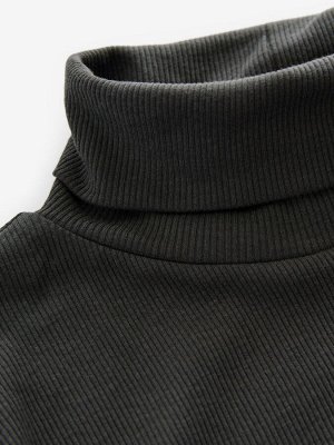 Slate Gray - Боди с длинными рукавами и воротником-стойкой