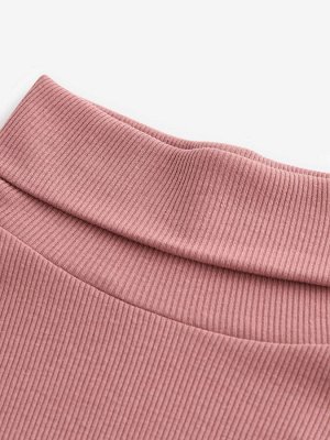 Rose Pink - Боди с длинными рукавами и воротником-стойкой