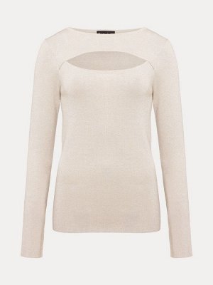 Phase Eight Natural Ciara Вырезанный металлический трикотажный топ