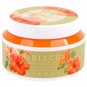 Крем для лица с экстрактом гибискуса Jigott Hibiscus Flower 100мл