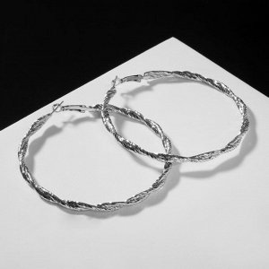 Серьги-кольца «Карма» сплетения, цвет серебро, d=6.5