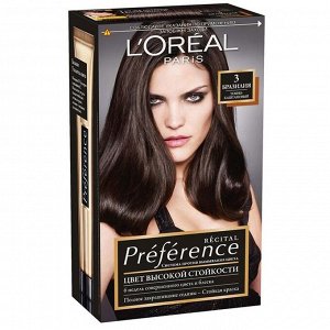 L’Oreal Краска для волос Preference 3 Бразилия Темно-каштановый