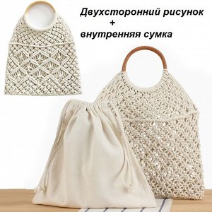 Сумка Видео: https-//www.modernbag.ru/media/upload/%D0%BD%D0%B0%D0%B1%D0%BE%D1%80%201/BG-S-230%20(1).mp4	Модная вязаная сумка c 2-х сторонним рисунком
Материал: хлопок с полистером
Размер и наполнение