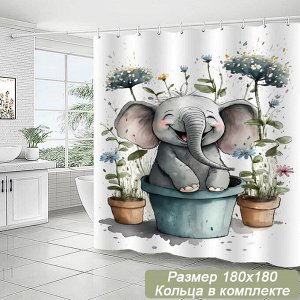 Шторка для душа 3D-принт 180х180 см