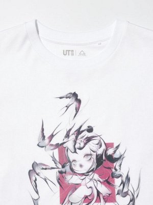UNIQLO UT - хлопковая футболка с дизайном Pop Mart х SKULLPANDA - 00 WHITE