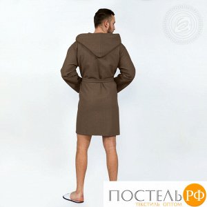 Коричневый Халат банный c капюшоном мод. 012.16.11 раз 2XL/3XL (арт. 012 2XL/3XL)